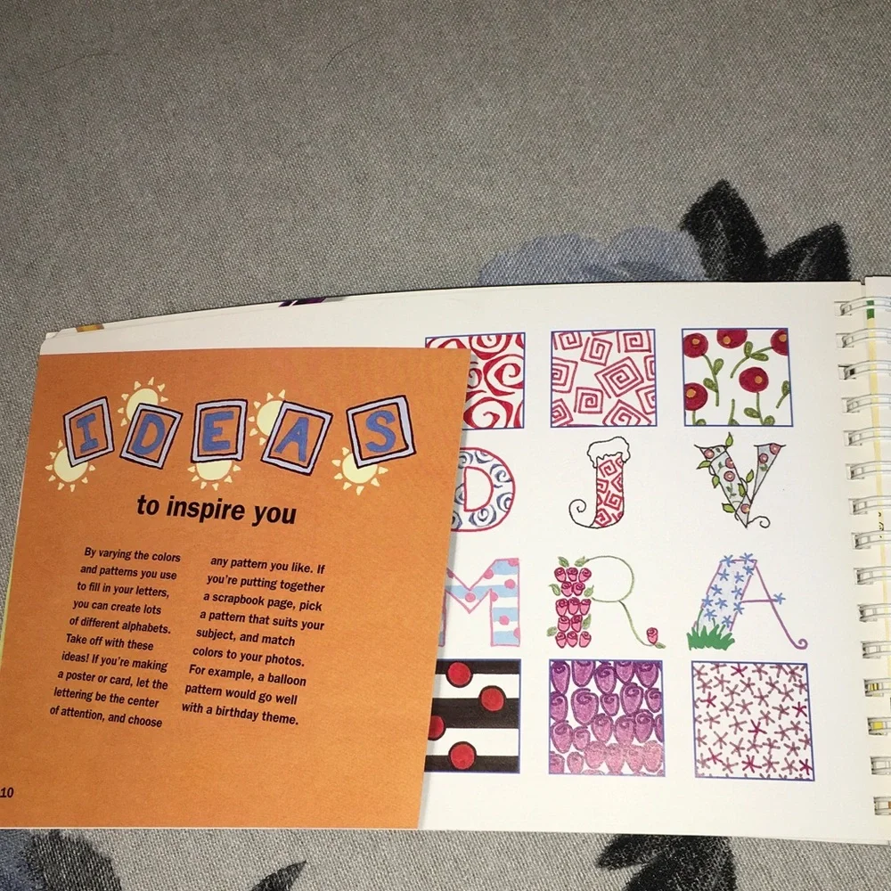 American Girl Purple and Pink Letter Art Workbook